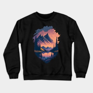 Mountains and Lakes - Outdoor Crewneck Sweatshirt